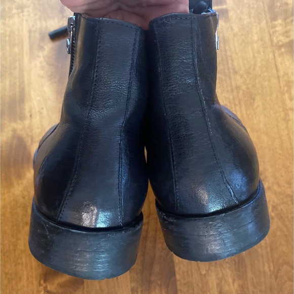 Untamed Street Black Italian Leather Ankle Boots Side Zip Made Italy EU47 US14 main image 14